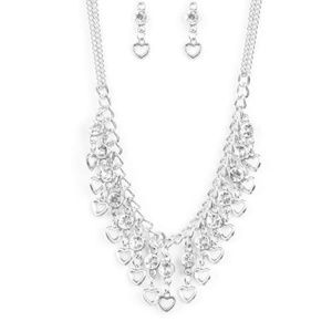 Silver necklace/ earrings paparazzi